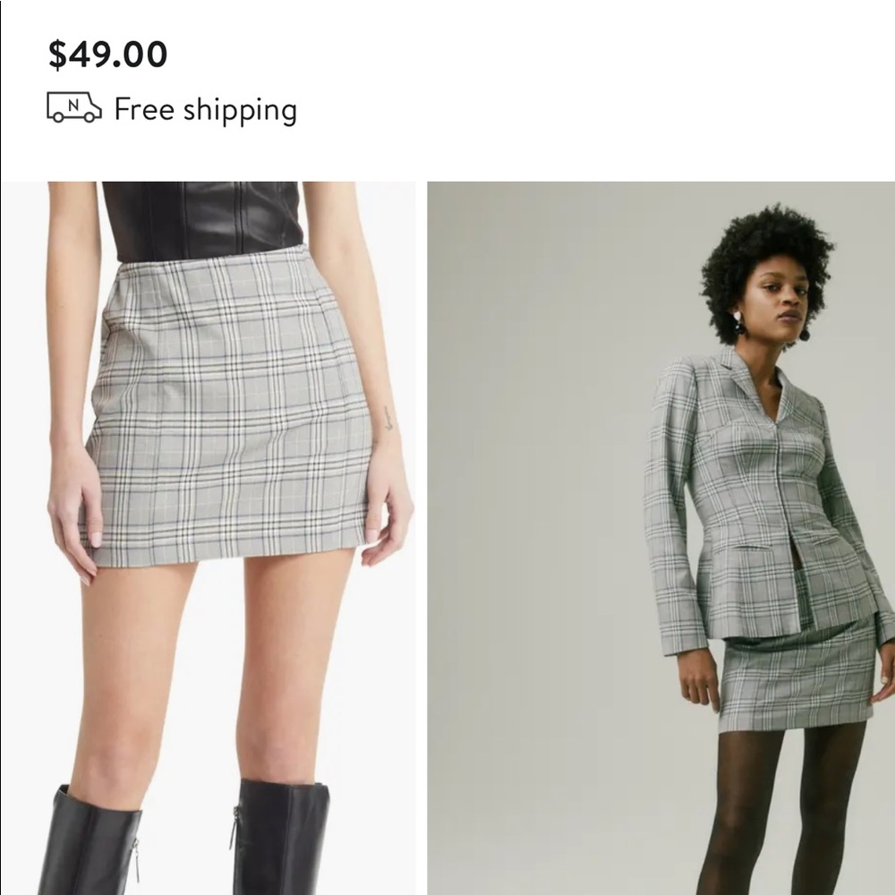 Open edit plaid skirt
